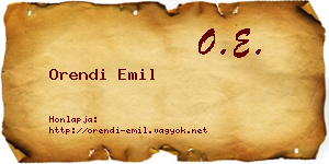 Orendi Emil névjegykártya